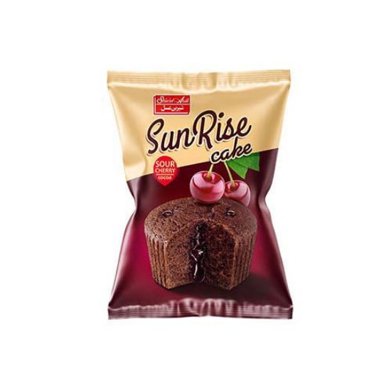 Picture of کیک  کاکائویی با مغزی مارمالاد شیرین عسل مدل سان رایز حجم40G