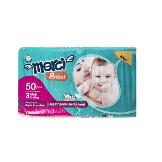 پوشک مرسی سایز 3 بسته 50 عددی