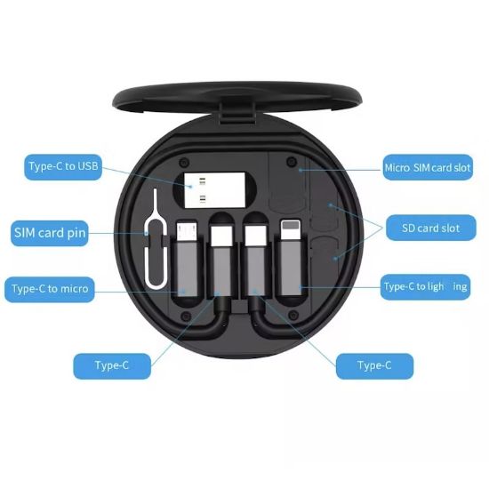 Picture of کابل تبدیل USB/USB-C به microUSB / لایتنینگ / USB-C به همراه سوزن سیم کارت