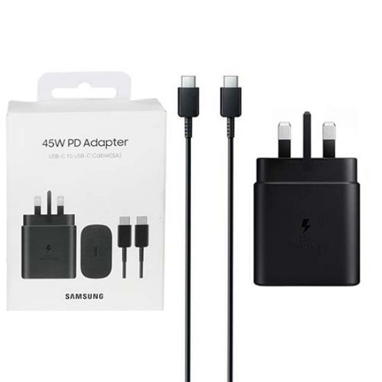 Picture of شارژر دیواری سه پین 45W فست و PD تک پورت SAMSUNG Type-C مدل EP-TA845 به همراه کابل شارژ Type-C - مشکی