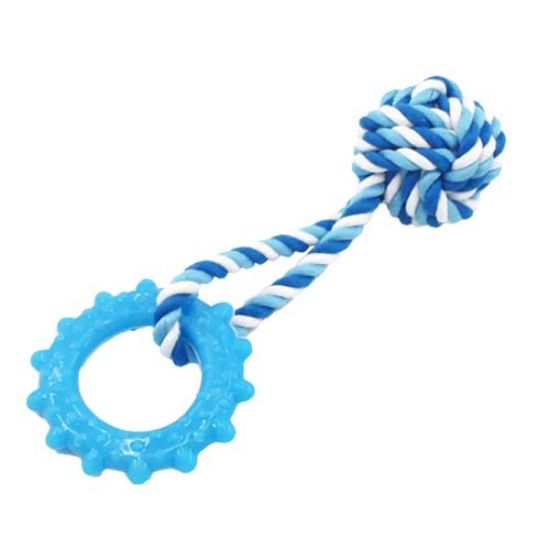 Picture of اسباب بازی سگ و گربه مدل توپ کنفی حلقه دار آبی