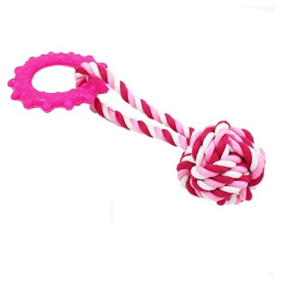 Picture of اسباب بازی سگ و گربه مدل توپ کنفی حلقه دار سرخابی